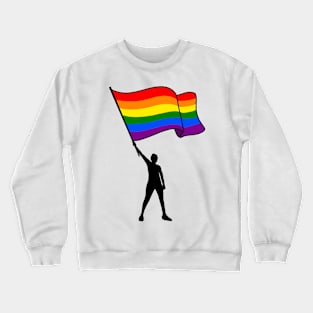 Pride Month Gay Apparel Waving LGBTQ Rainbow Pride Flag Crewneck Sweatshirt